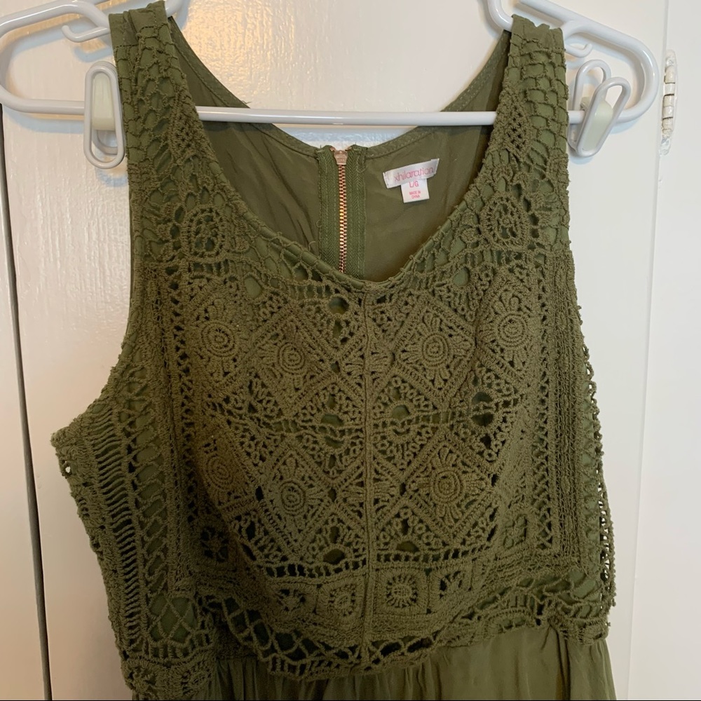 Xhiliaration dress with pockets and slit.